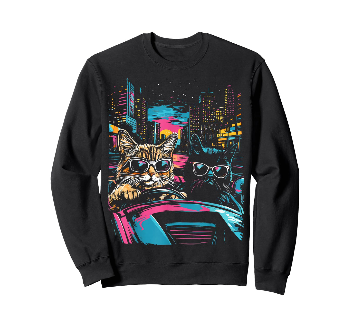 Funny Driving Cats – Quirky Cat Car Art for Women, Men, Kids T-Shirt