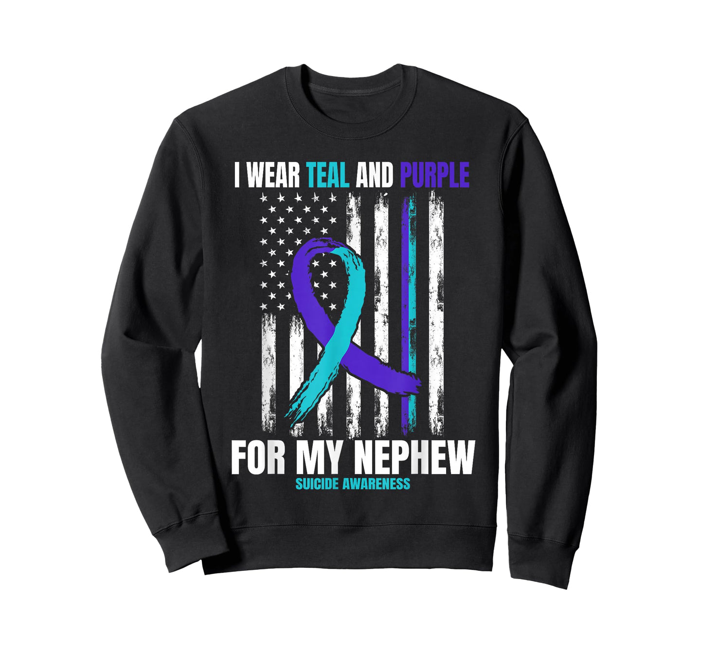 Suicide Awareness Prevention Women Men Nephew American Flag T-Shirt