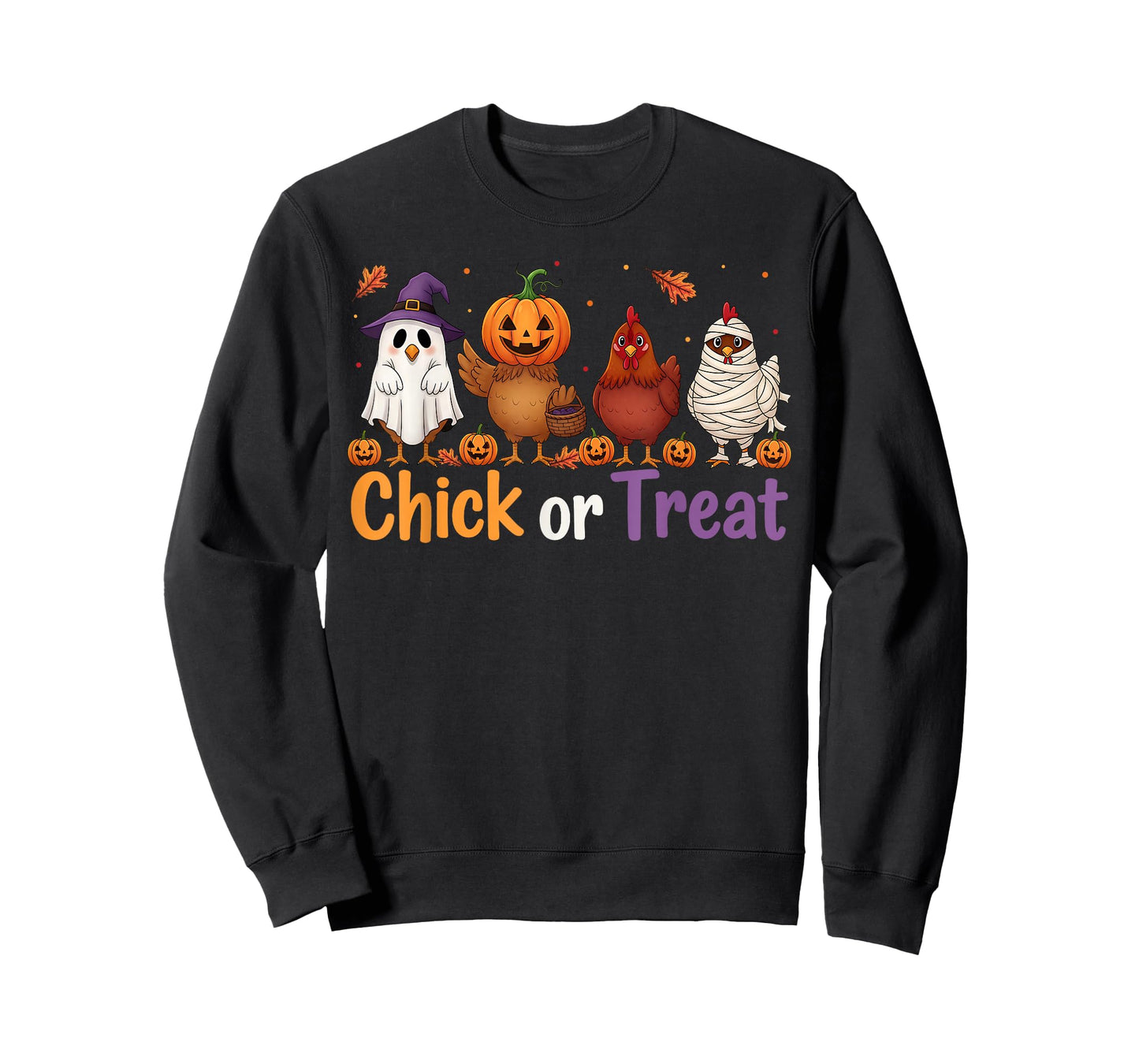 Chick Or Treat Halloween Witch Spooky Chicken Farmer T-Shirt