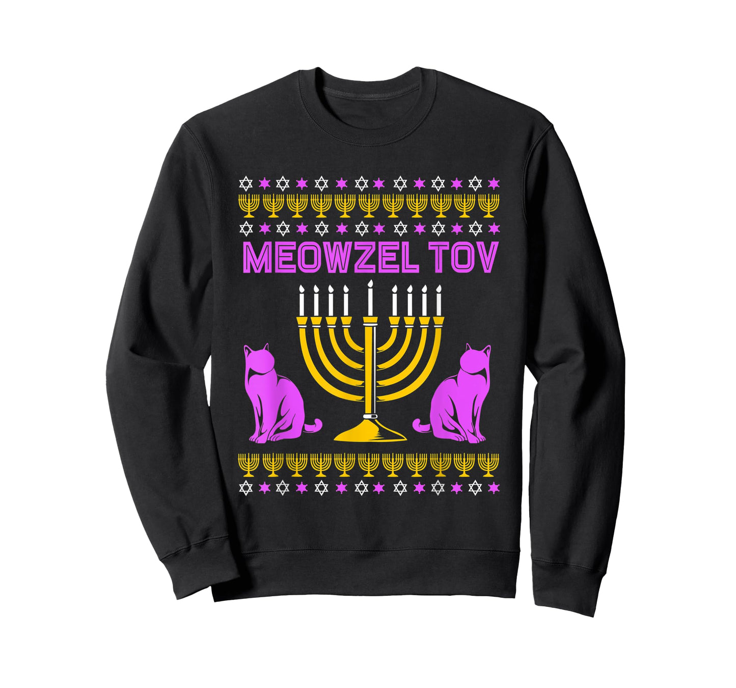 Hanukkah Cat Menorahs For Chanukah Meowzel Tov T-Shirt