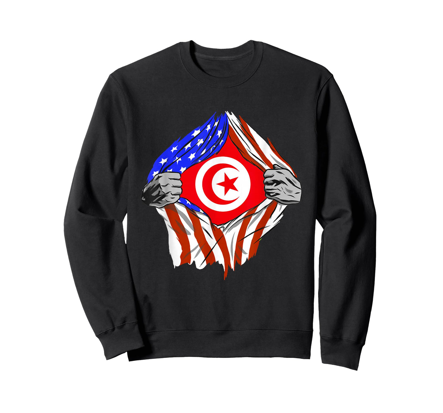 Tunisia America USA Chest Tunisian Pride Tunisian Flag T-Shirt
