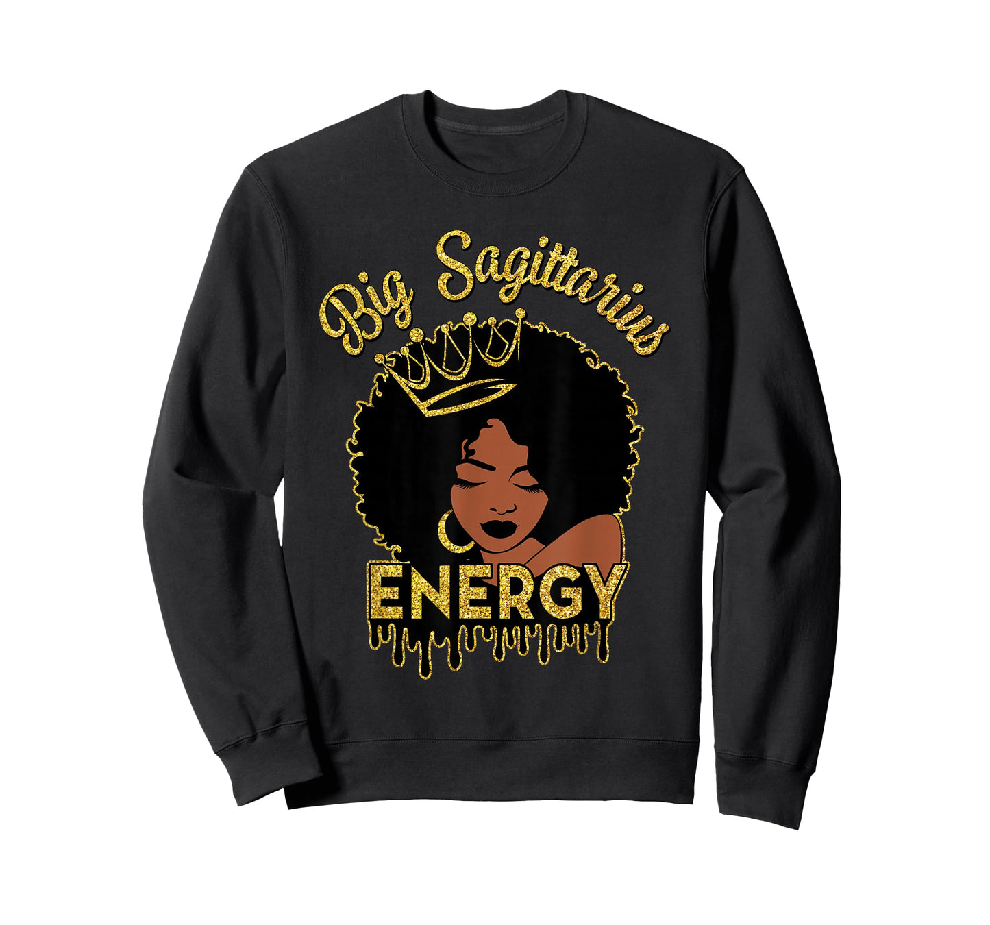 Big Sagittarius Energy African American Afro Black Women T-Shirt