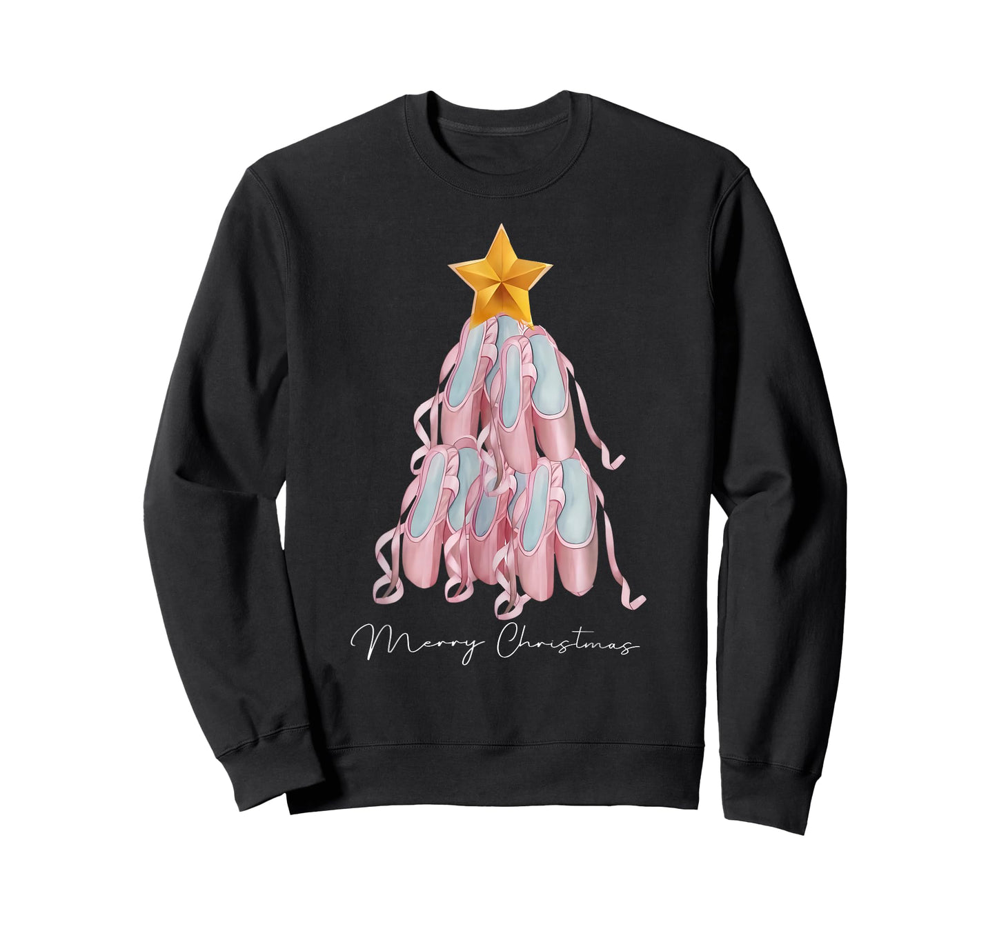 Dancer Pointe Shoe Christmas Tree Ballet Dance Teacher Xmas T-Shirt