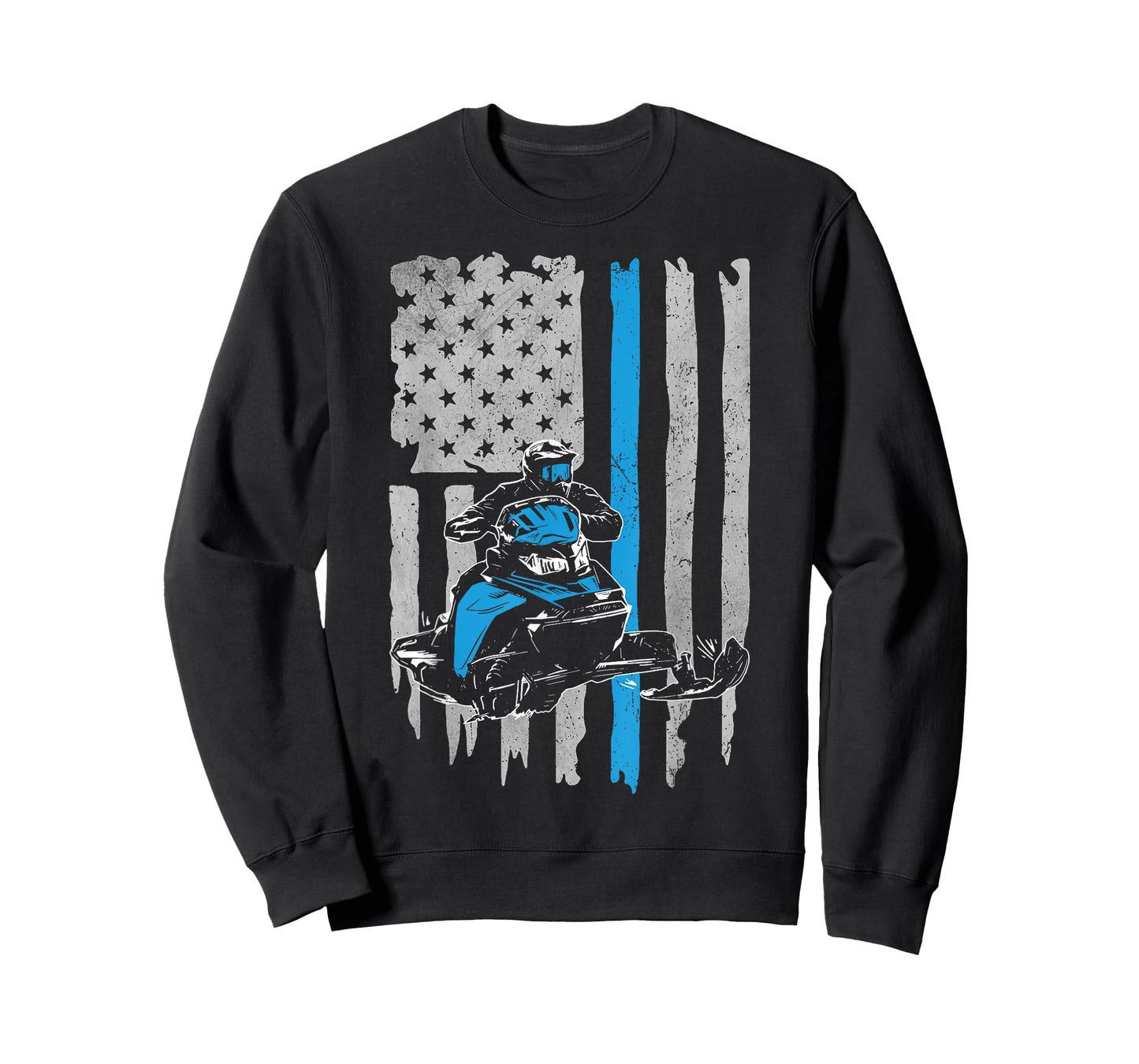 Snowmobile American Flag Vintage Snowmobile Riding T-Shirt