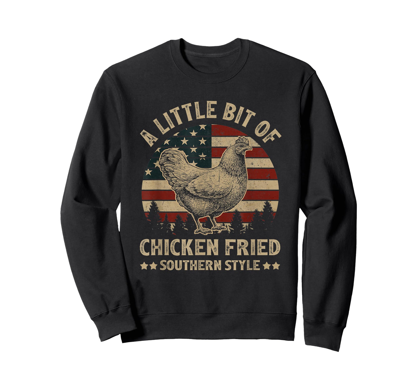 A Little Bit of Chicken Fried Southern Style USA FLag T-Shirt for Women Men