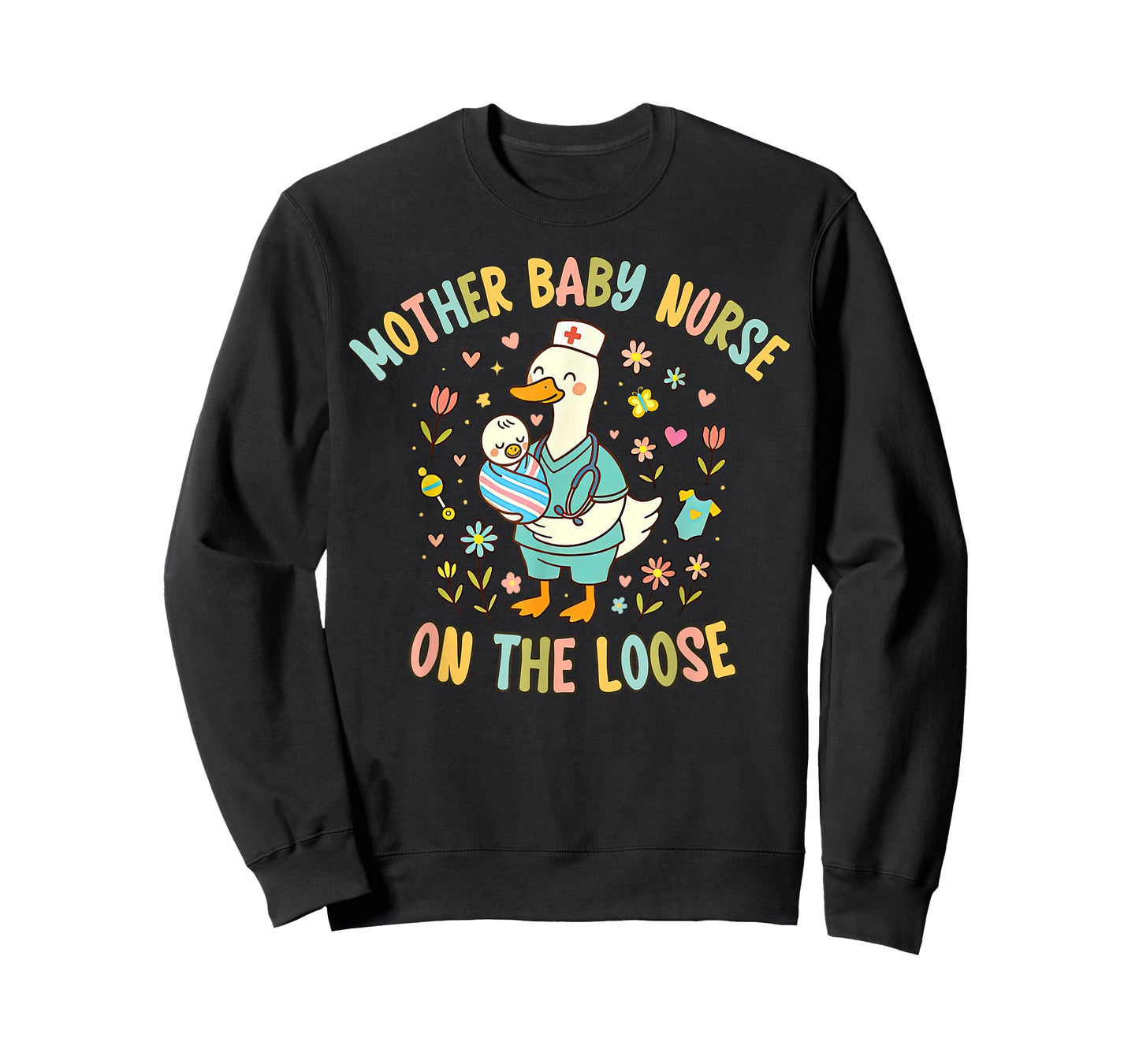 Cute Goose Mother Baby Nurse Postpartum Nurse RN Graduation T-Shirt