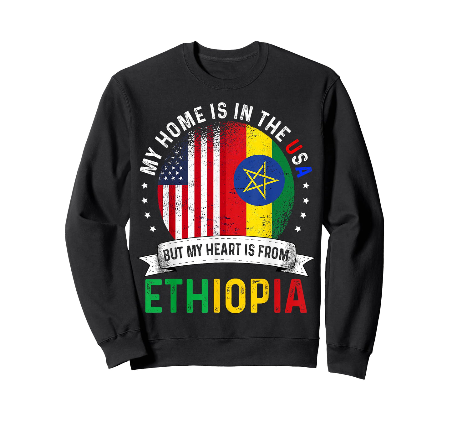 Ethiopian American Patriot Heart is from Ethiopia Flag T-Shirt