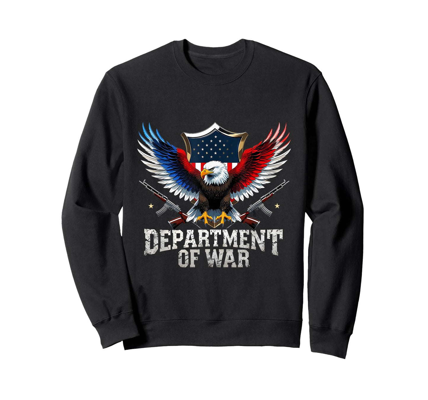 Department of War Military Patriotic Eagle US Flag Veteran T-Shirt