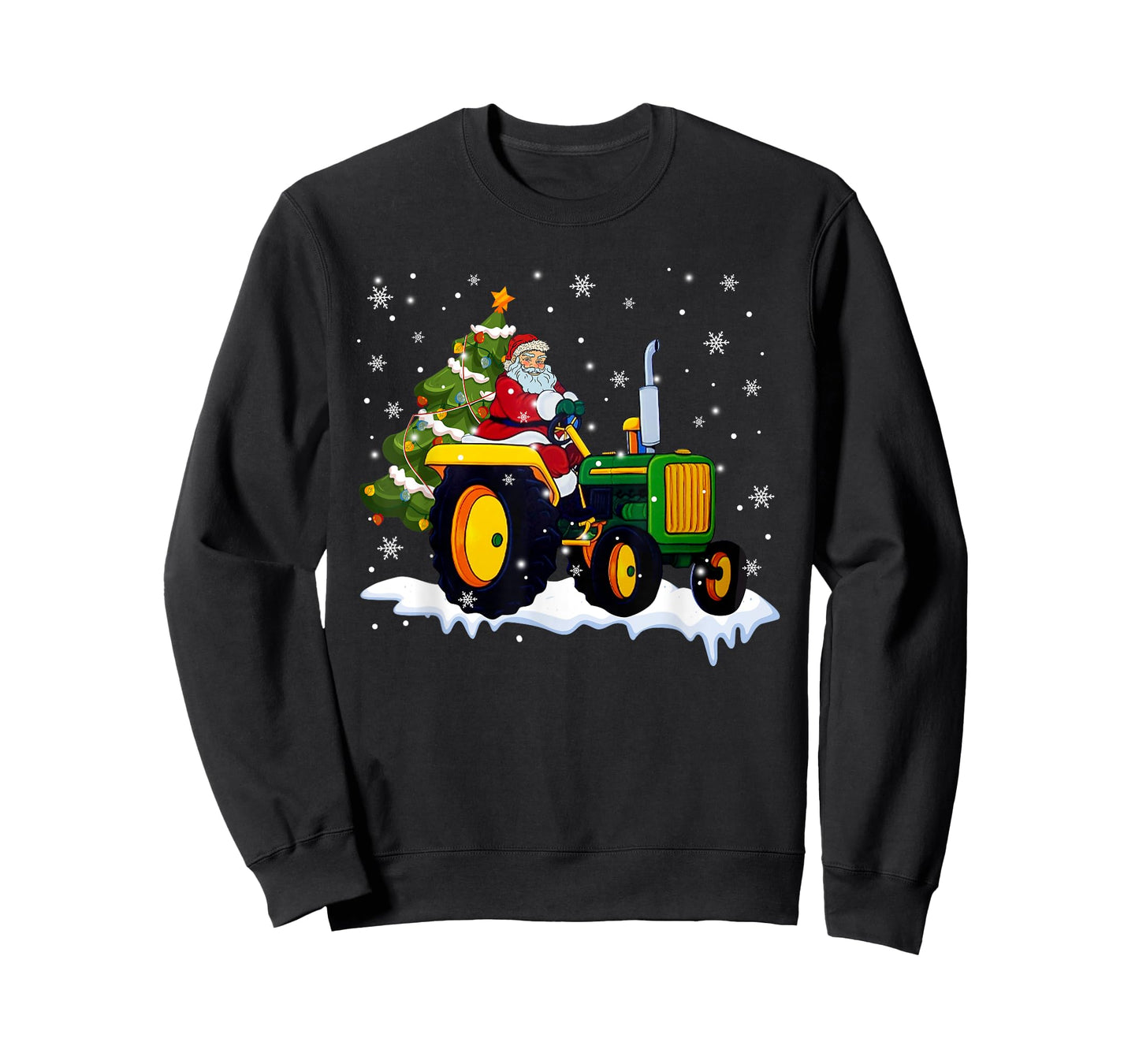Christmas Santa Claus Riding Tractor Xmas Tree Tractor Lover T-Shirt