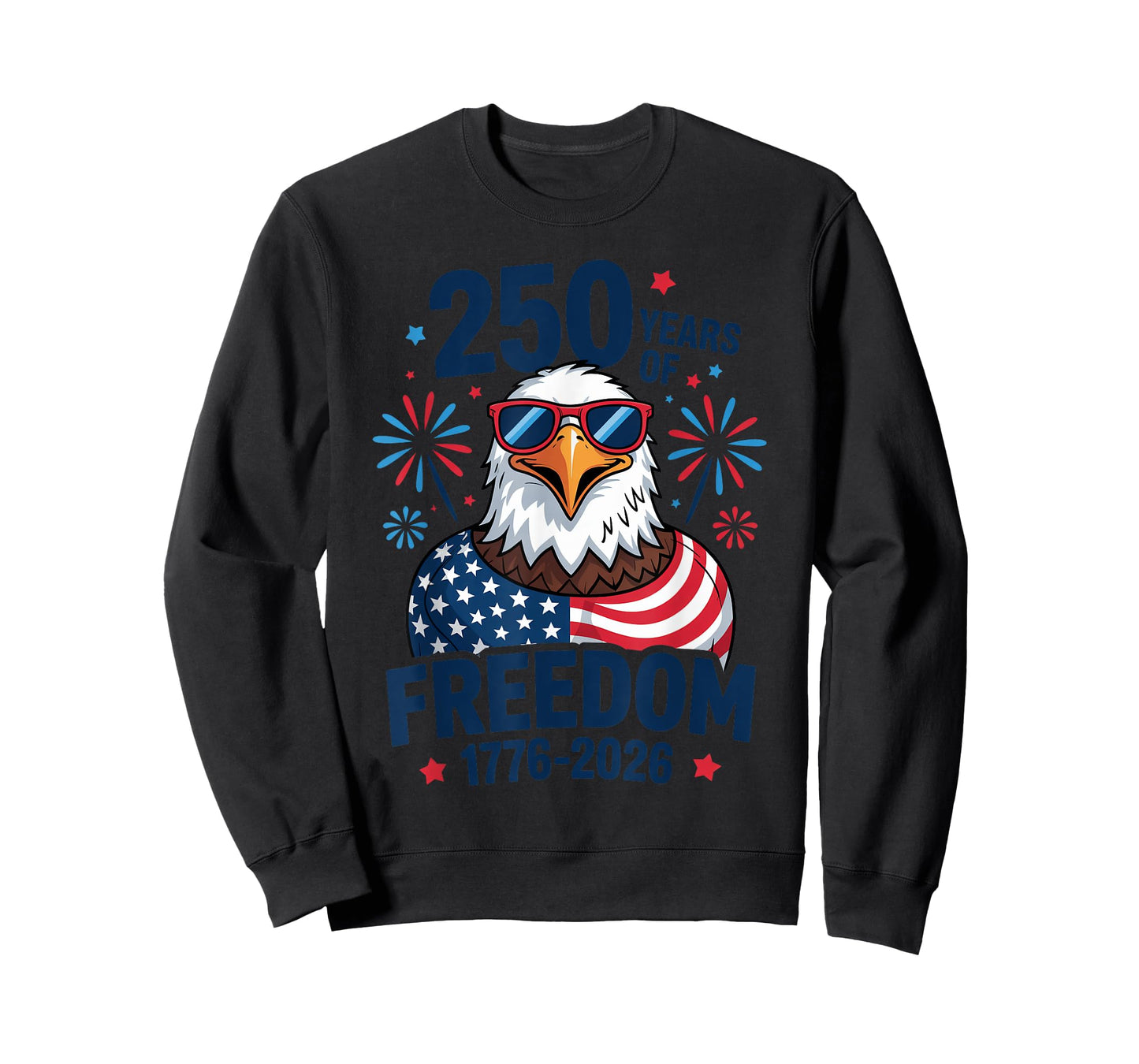 USA Flag Bald Eagle 250 Years Freedom Patriotic Kids Boys T-Shirt
