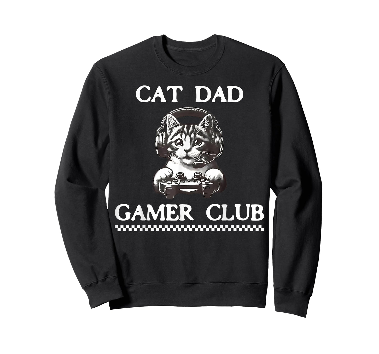 Cat Dad Gamer Club Funny Cat Lover Gaming Game Father's Day T-Shirt