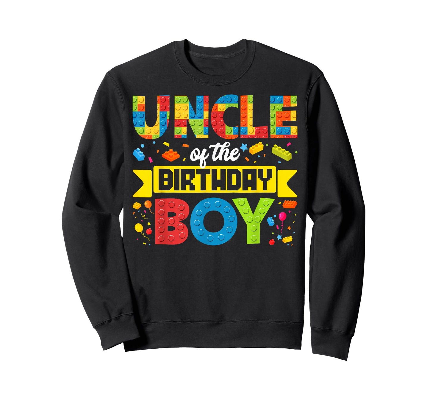 Uncle Of The Birthday Boy Master Builder Kid Building Blocks T-Shirt