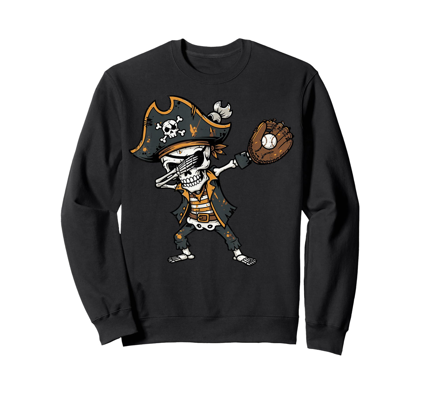 Dabbing Pirate Skeleton Baseball Dab Costume Boys Kids Men T-Shirt