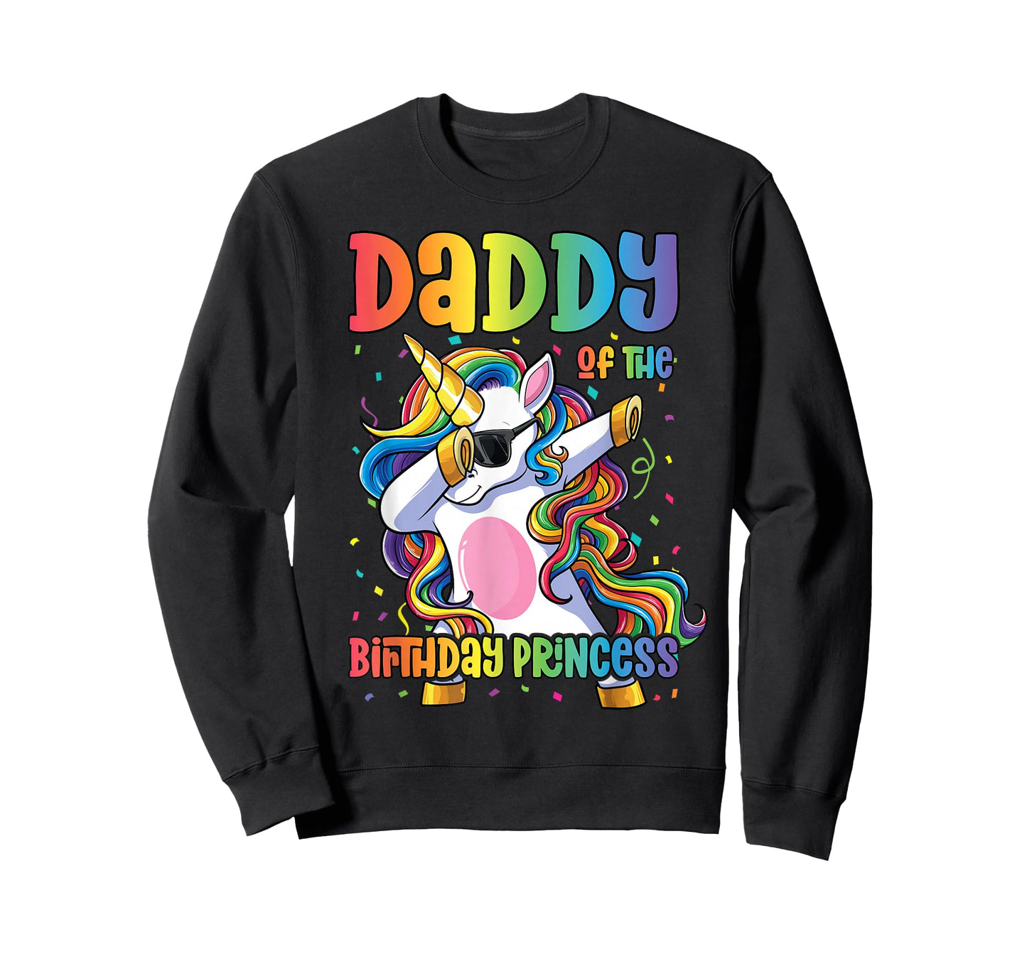 Daddy of The Birthday Princess Girl Dabbing Unicorn Dad T-Shirt