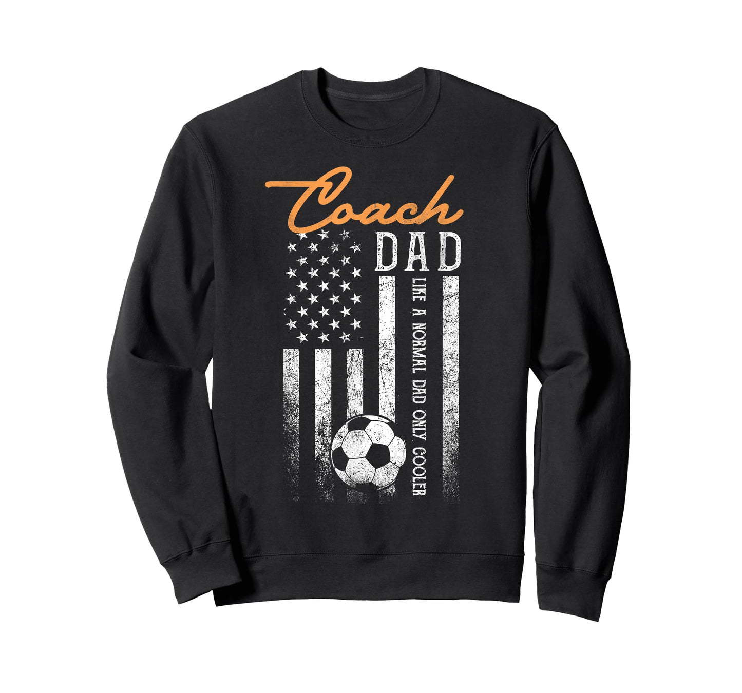 Soccer Coach Dad Like A Normal Dad Only Cooler USA Flag T-Shirt