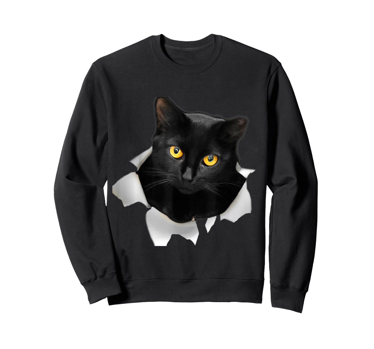 Cute Cat Torn Fabric Funny Cat T-Shirt