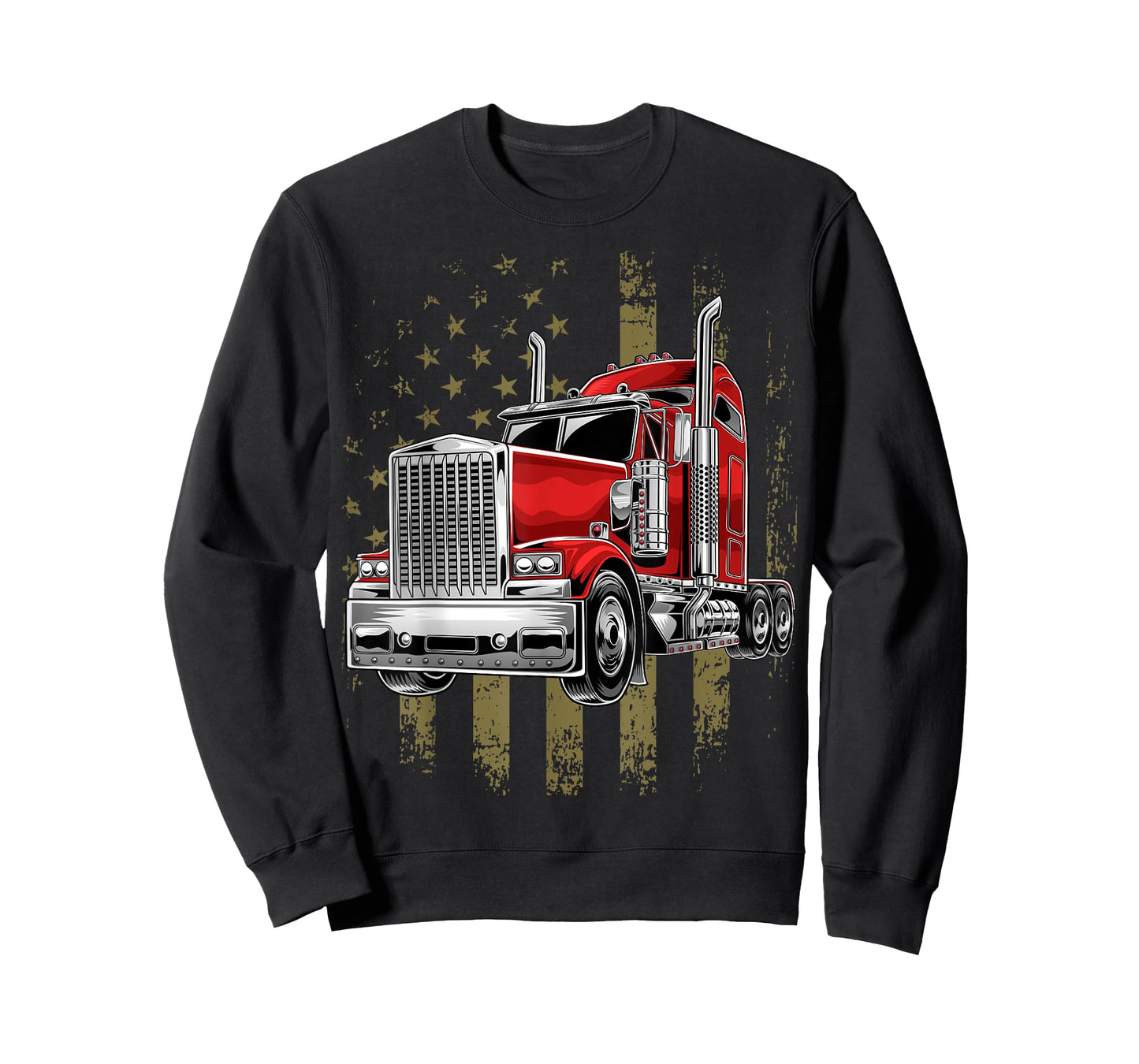 Patriotic Truck Driver American Flag Shirt Trucker Gifts Men T-Shirt