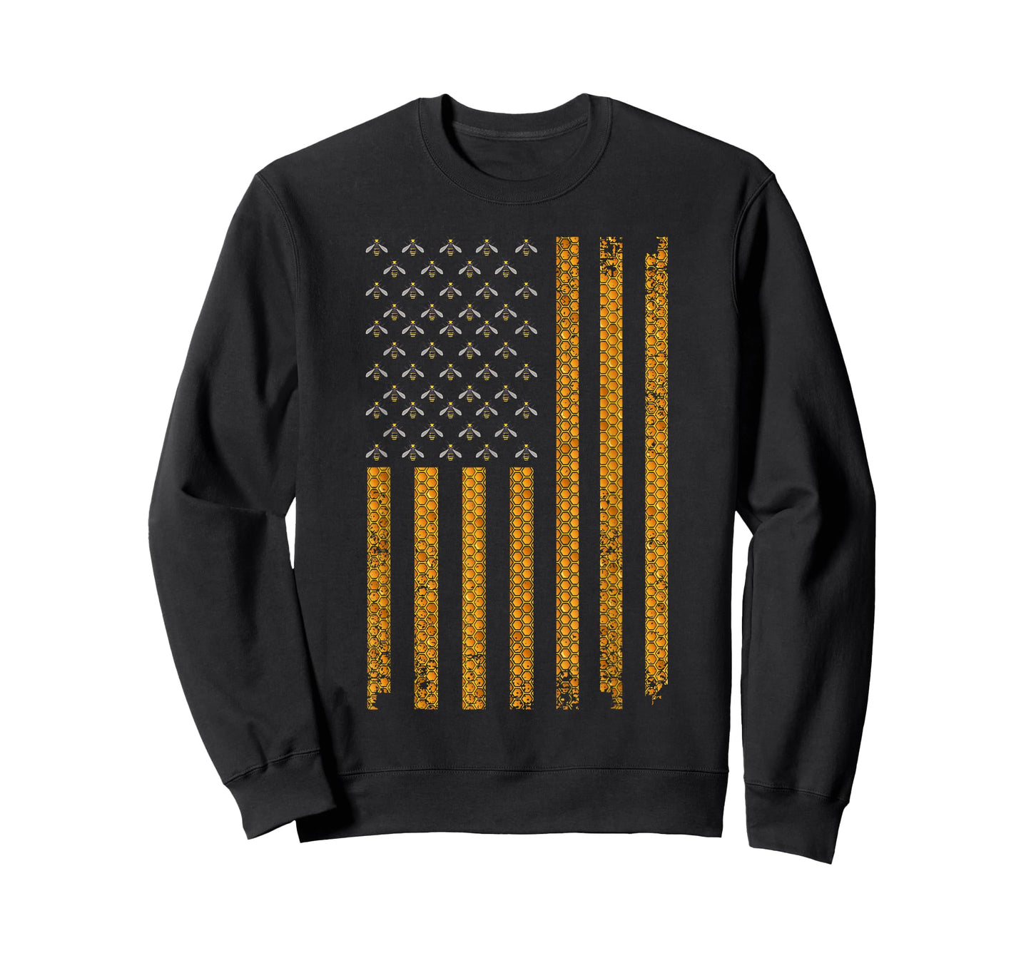 Cool Bee Keeper Art For Men Women US Flag Honey Beekeeping T-Shirt