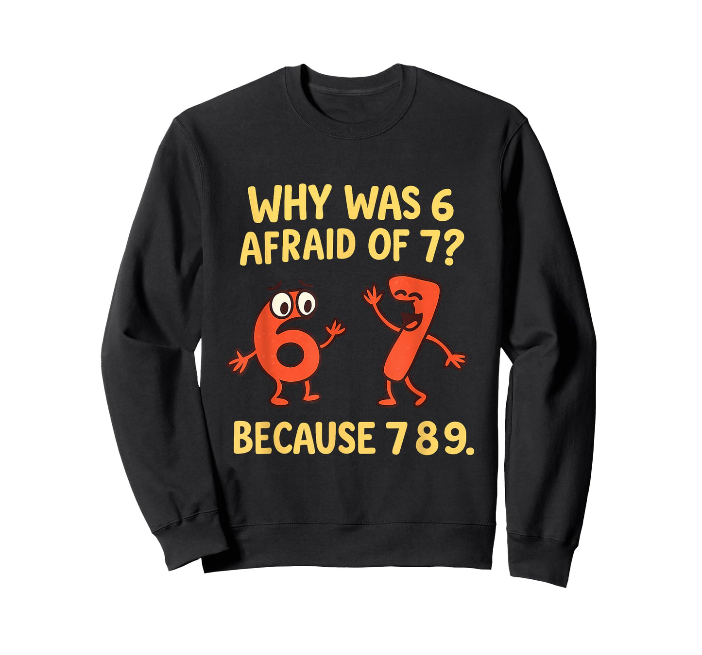 Funny STEM Math Joke Why was 6 Afraid of 7 T-Shirt