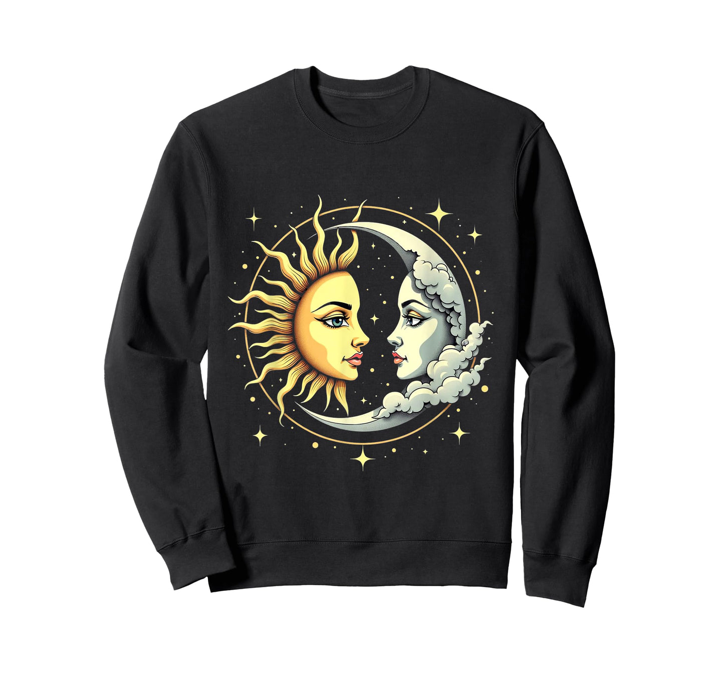 Boho Celestial Solar Sun Luna Astrology Moon Academia Woman T-Shirt