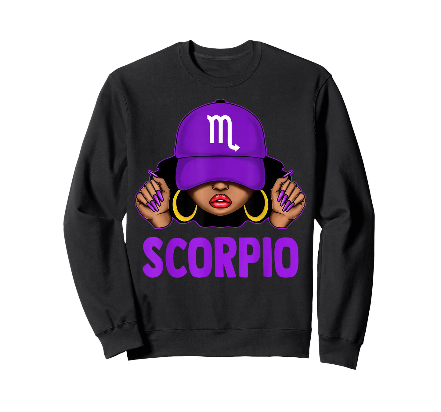 Scorpio Queen Black Woman Purple Cap It's My Birthday T-Shirt