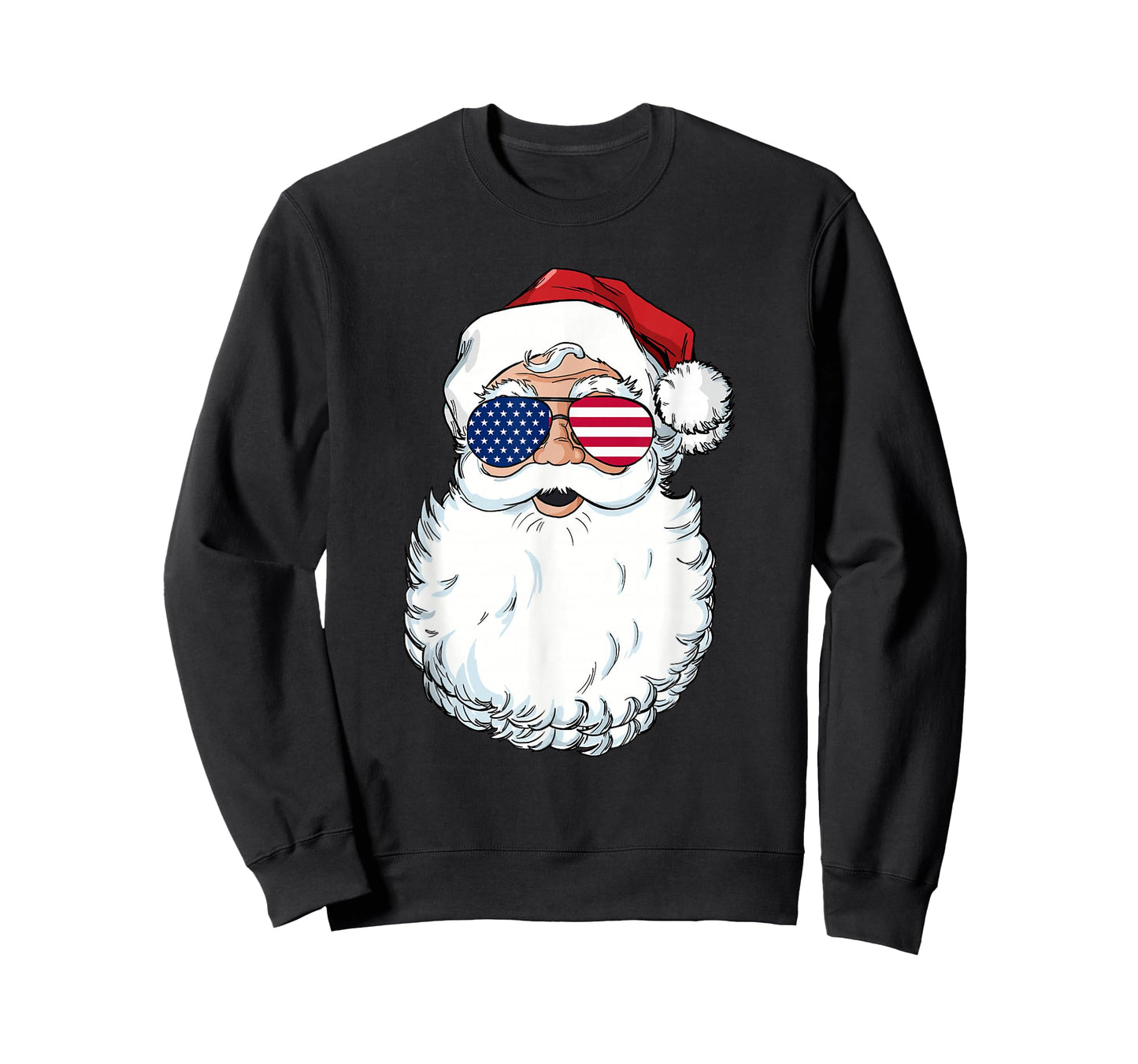 Santa Claus Patriotic USA Sunglasses Christmas in July Santa T-Shirt