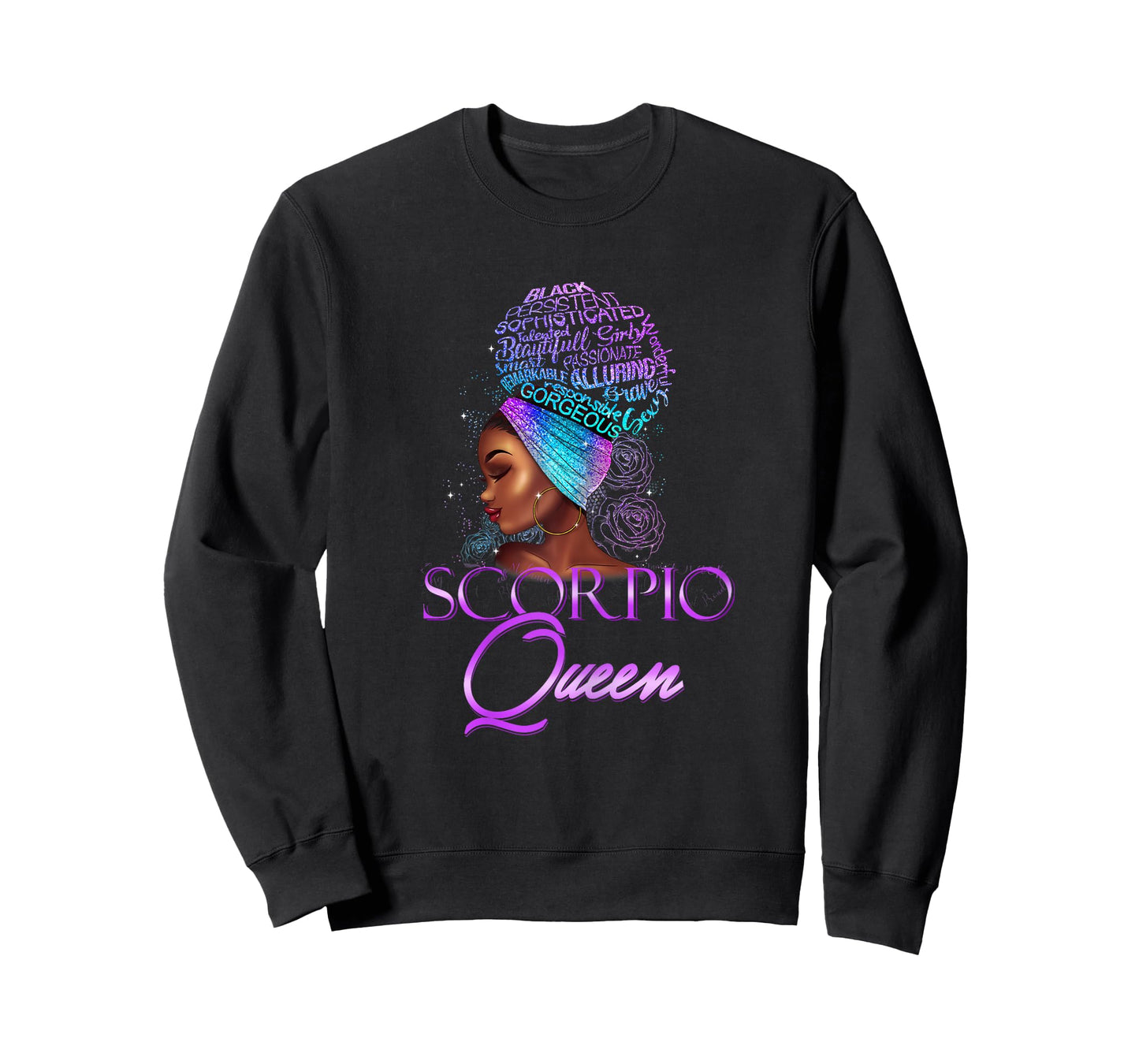 Purple Scorpio Queen African American Woman October November T-Shirt