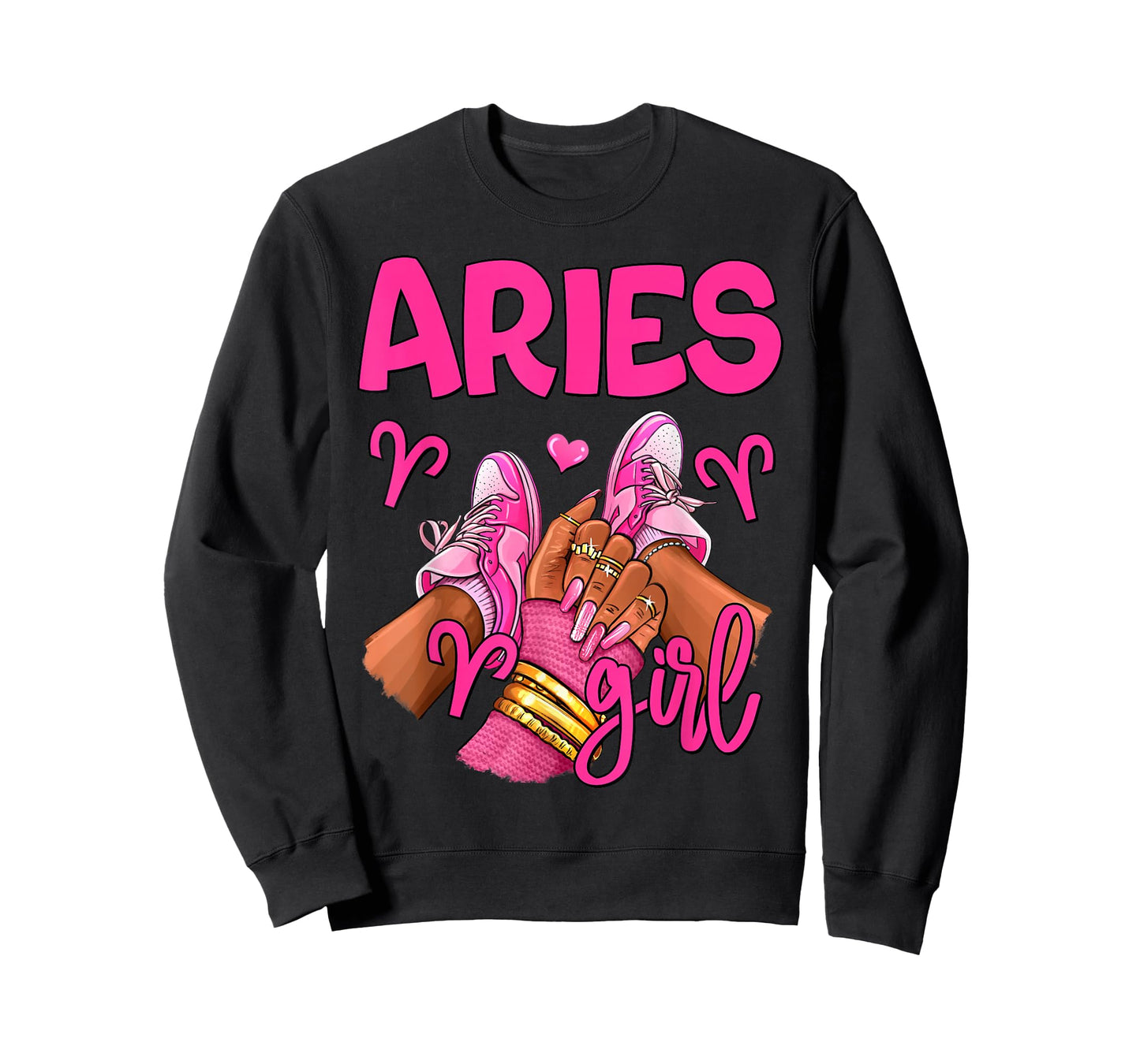Aries Girl Birthday Queen Women Sneakers Zodiac Sign T-Shirt