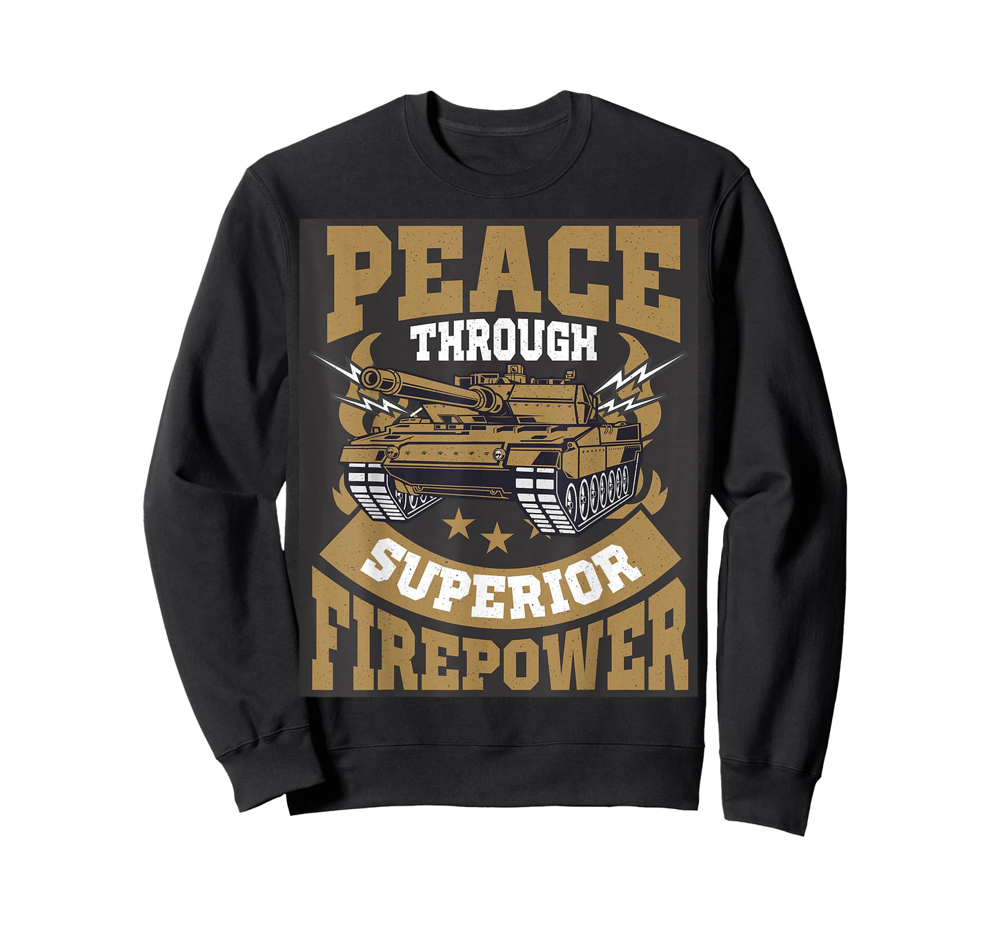 Peace Through Superior Firepower USA Flag Soldier Military T-Shirt for Women Men