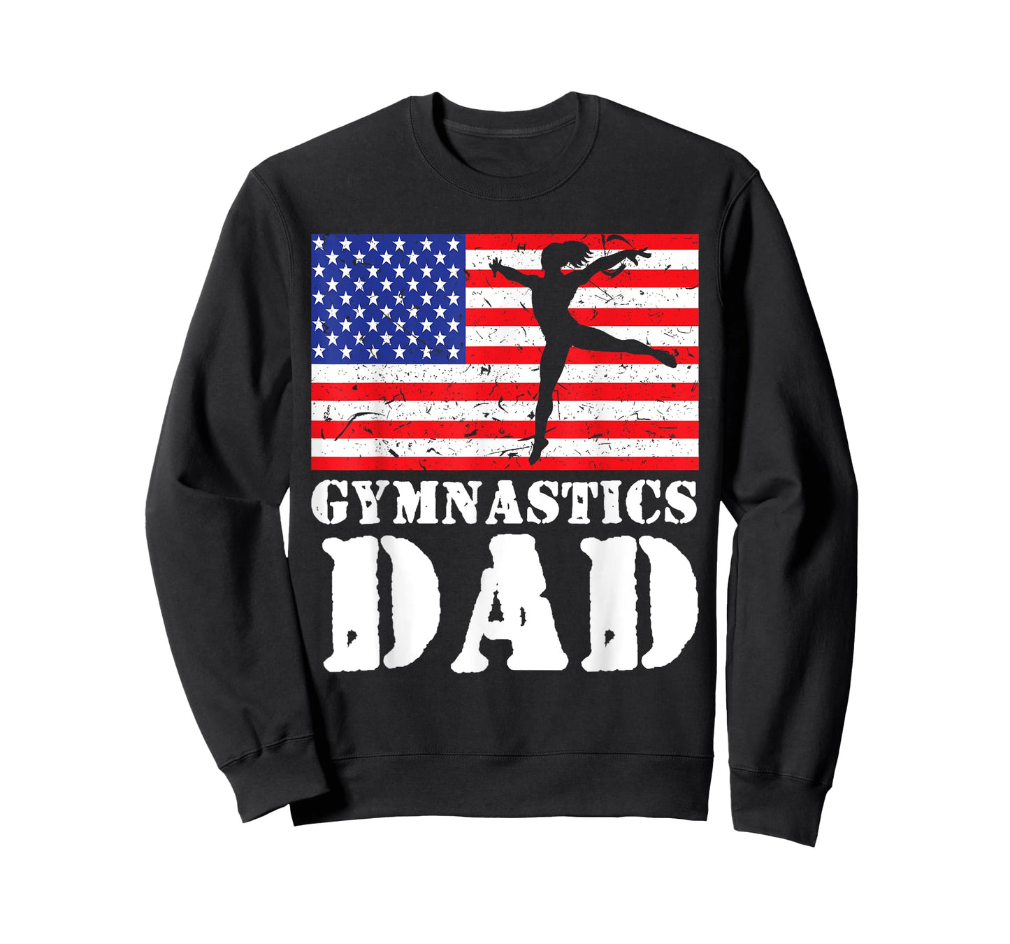 USA American Distressed Flag Gymnastics Dad Men Gift For Him T-Shirt