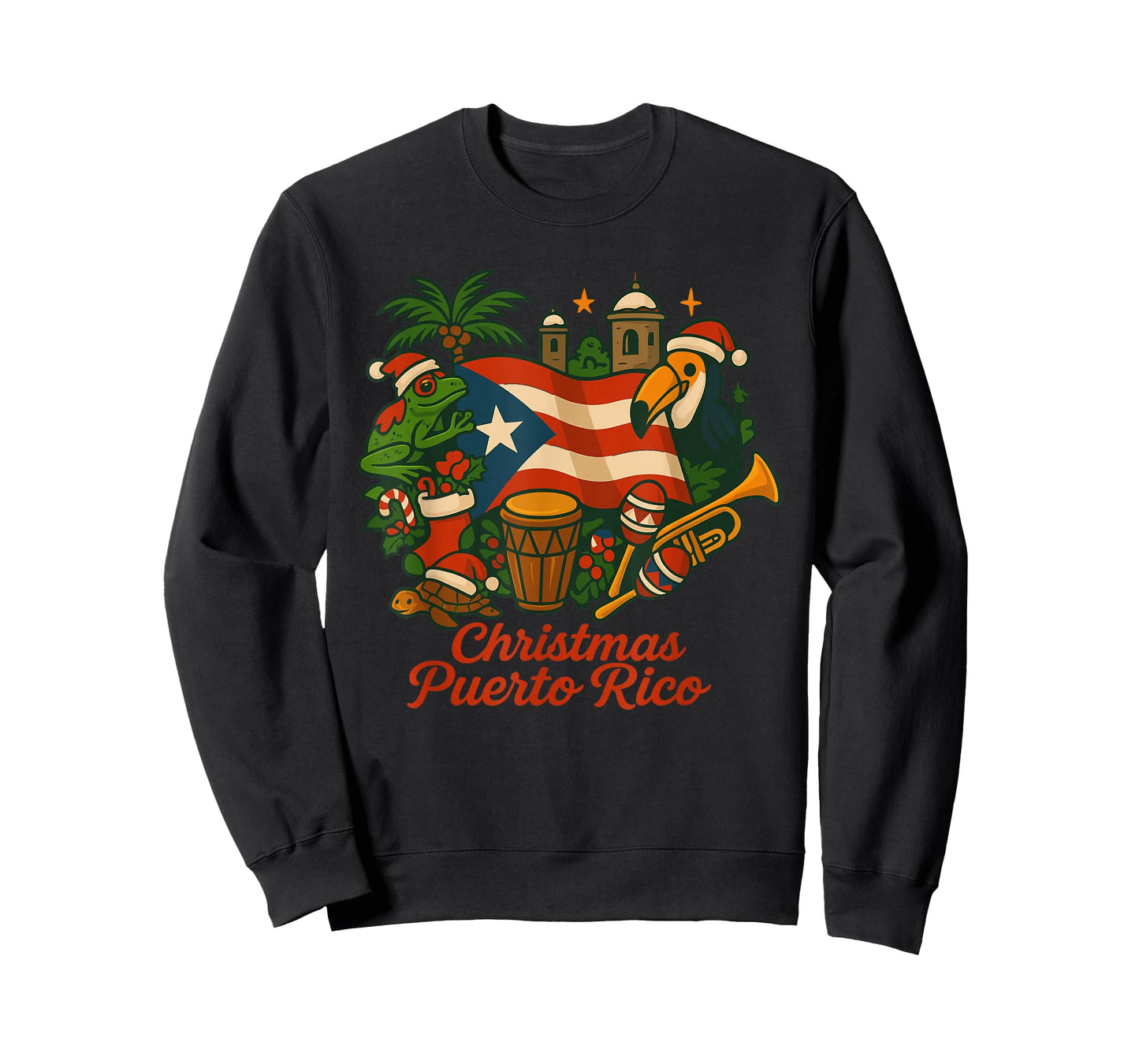 Puerto Rico Christmas Coquí Flag Holiday T-Shirt