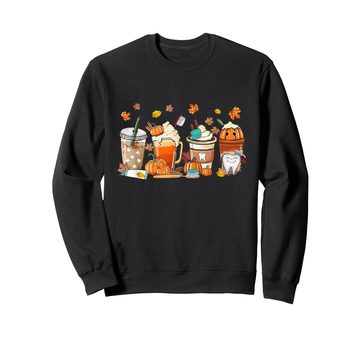 Retro Fall Coffee Dentist Tooth Thankful Dental Hygienist T-Shirt