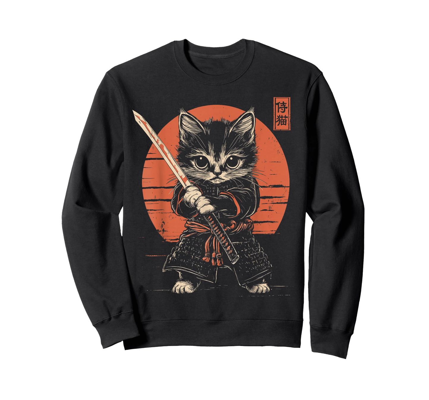 Japanese Samurai Cat Kawaii Ninja Cat T-Shirt