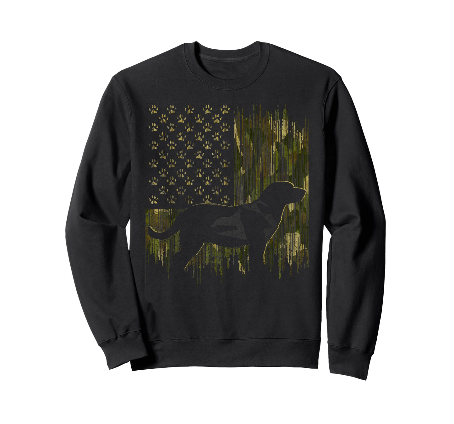 Vintage Camouflage USA Flag Love Labrador Dog Lab Silhouette T-Shirt