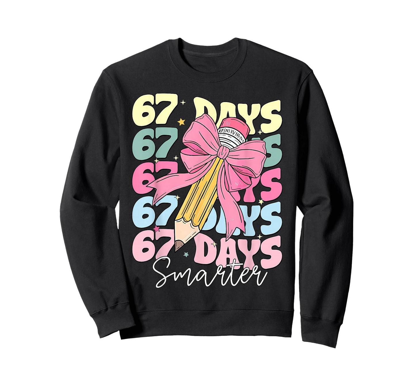 67th Day of School 67 Days Smarter Coquette Bow Teacher T-Shirt