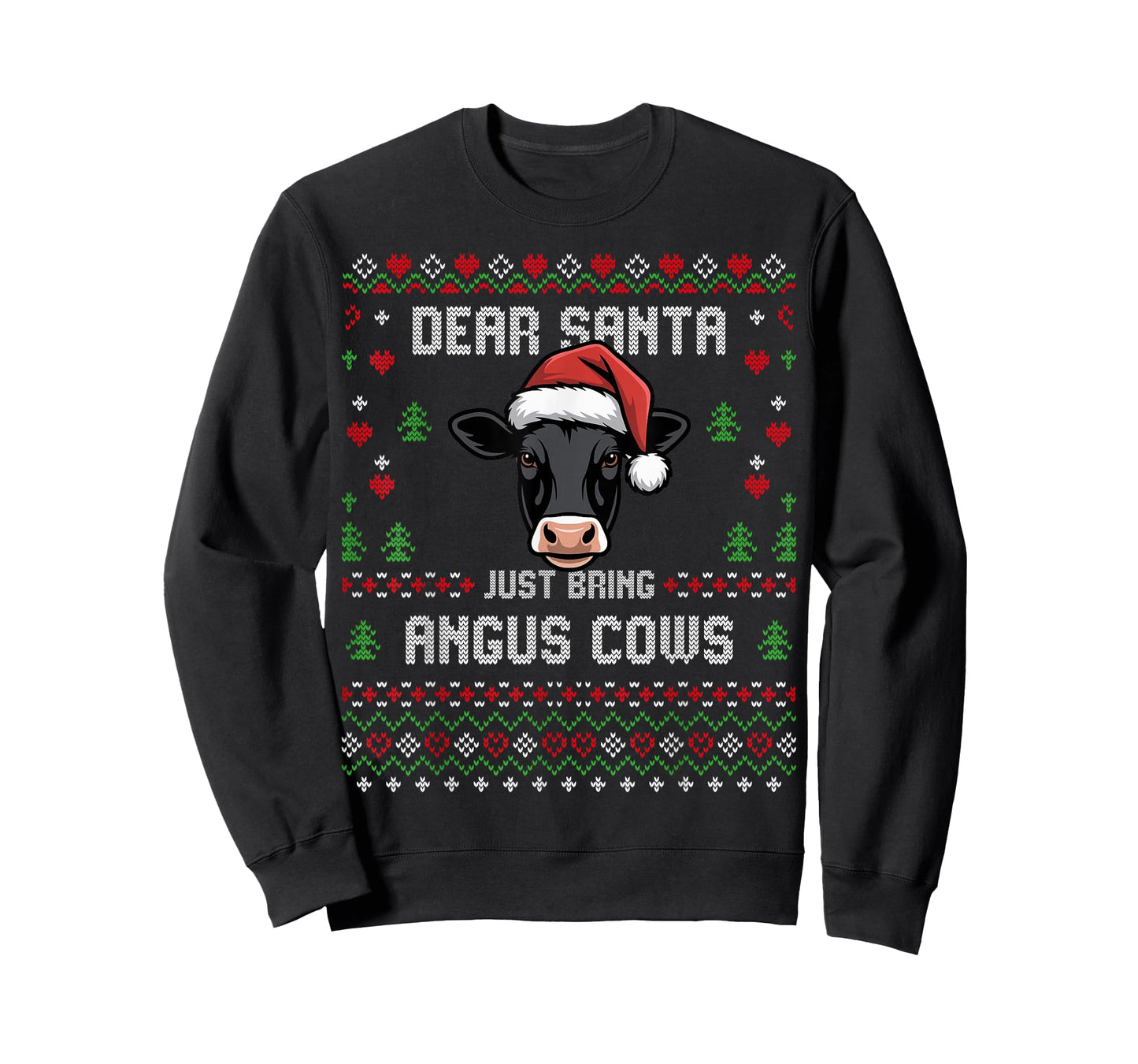 Angus Cows Christmas Beef Cattle Ugly Xmas Sweater Rancher T-Shirt