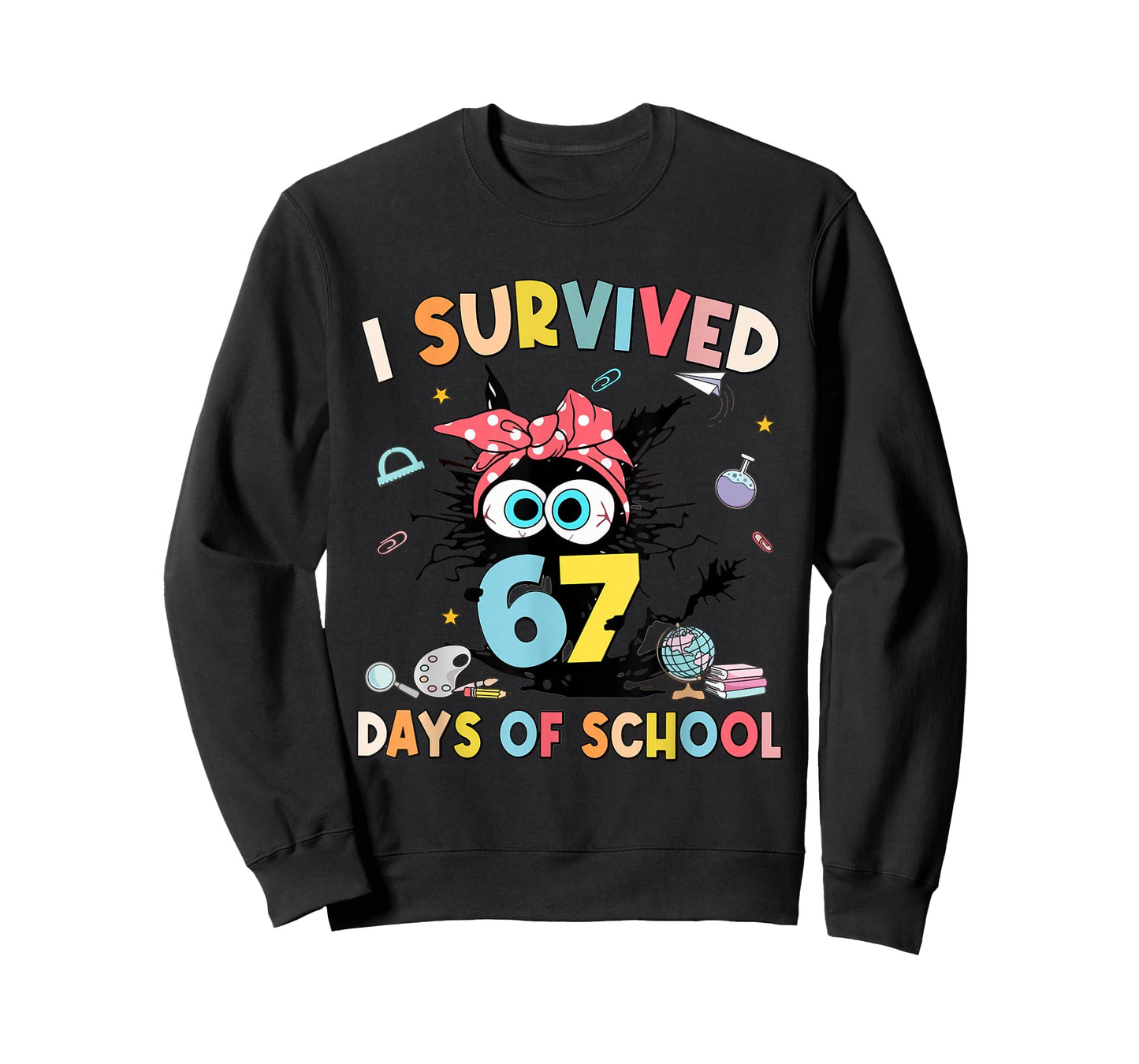 I Survived 67 Days of School Teachers Students Six Seven 90s T-Shirt