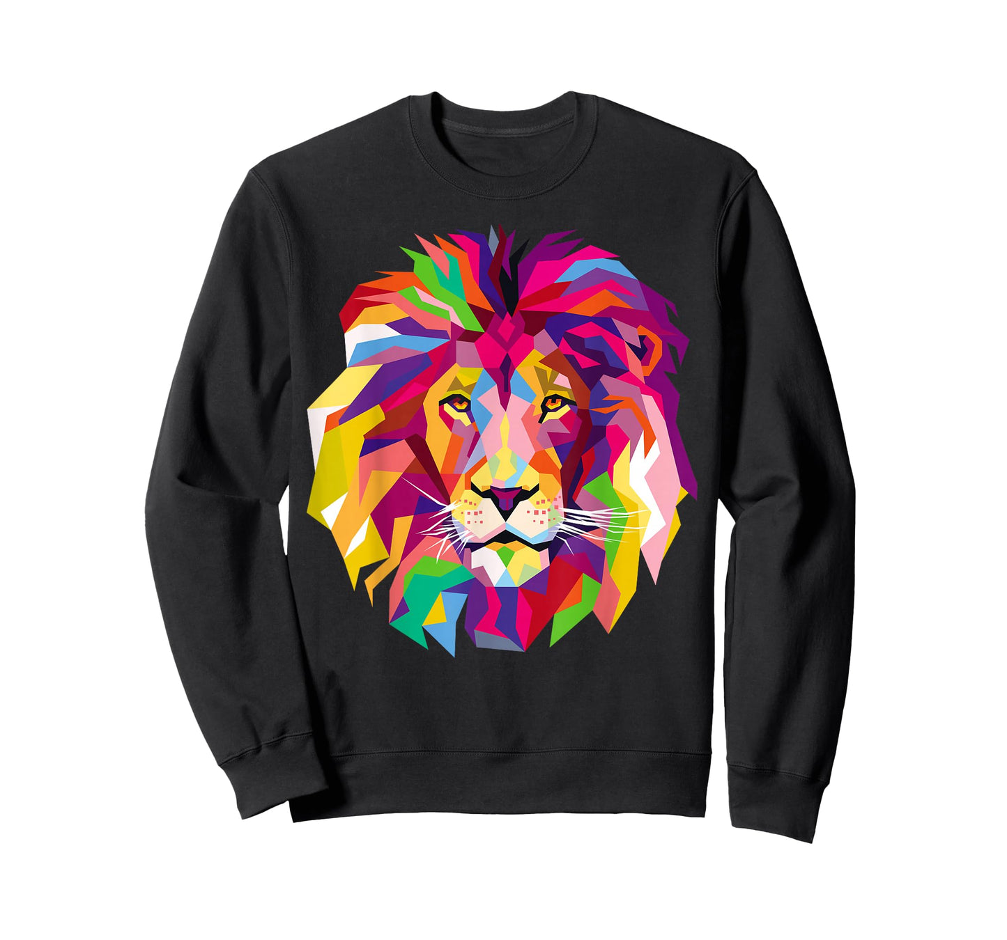 Elegant, Cool Lion Head Design with Bright Colorful T-Shirt Small