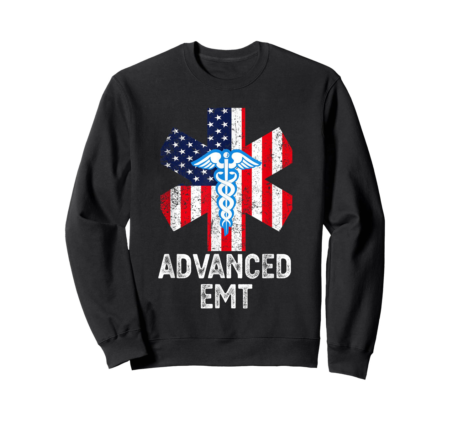 American Flag USA Advanced EMT AEMT Medical Technician Women Men T-Shirt
