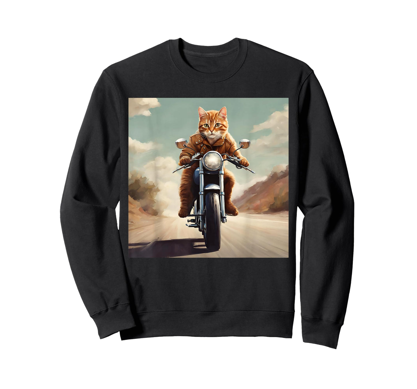 Vintage Cat Motorcycle - Cat Drives Cool Motorcycle Men Women Girls Kids T-Shirt