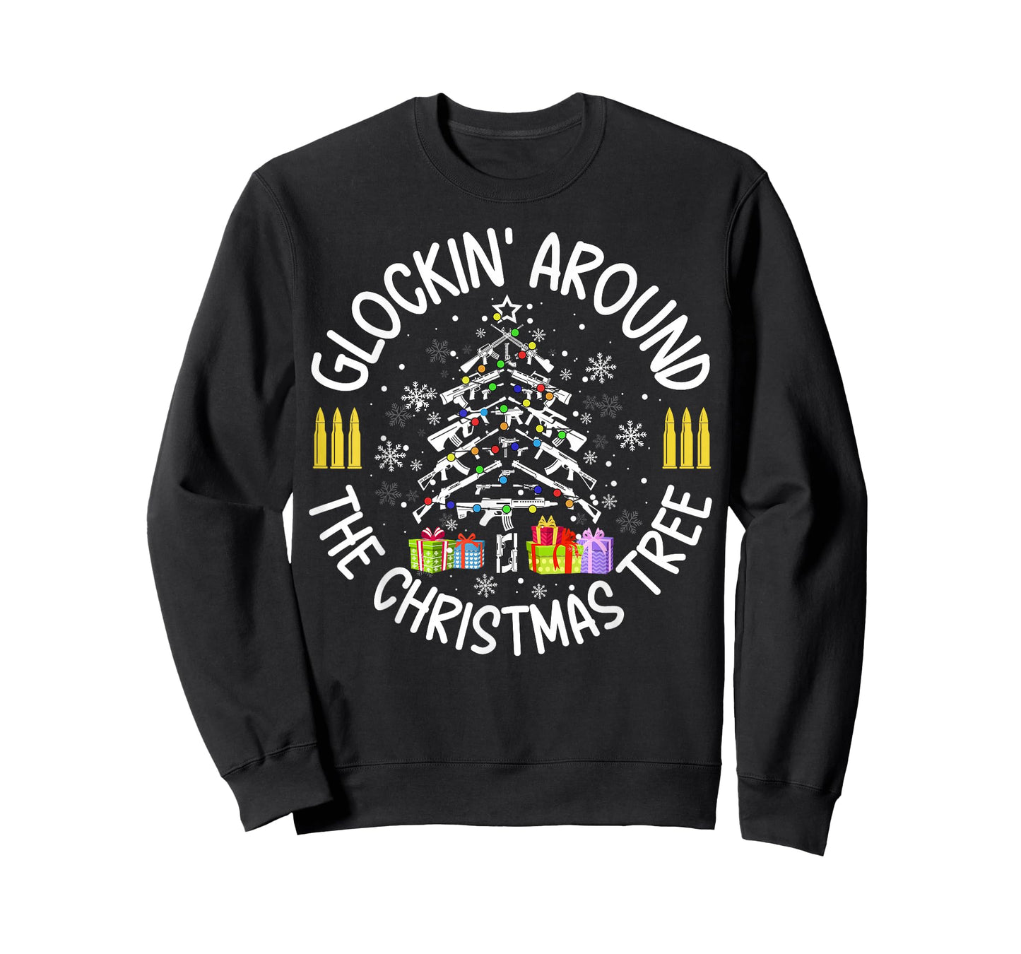 Glockin' Around the Christmas Tree Funny Gun Lover Novelty T-Shirt