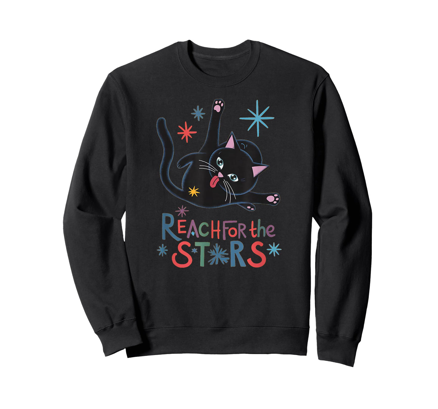Reach For The Stars - Funny Cute Cat Licking Butt T-Shirt