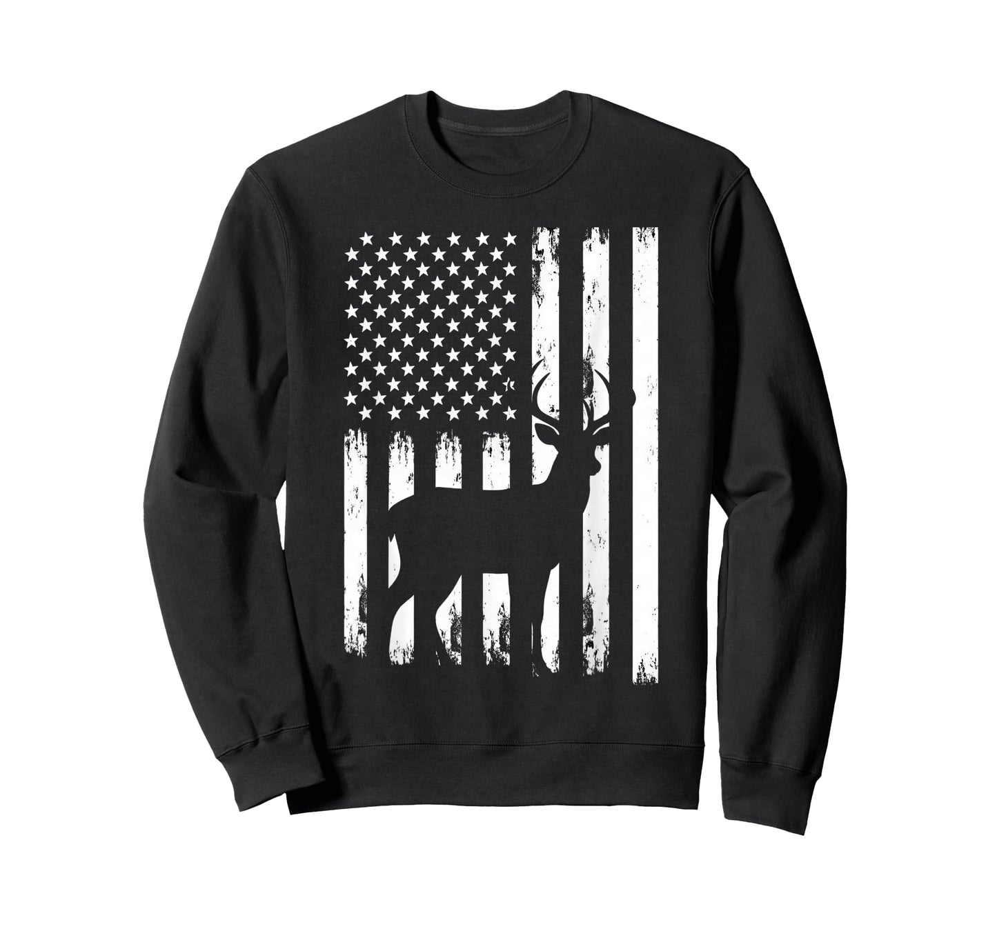 Deer Hunting Hunter Camo USA American Flag Patriotic Graphic T-Shirt