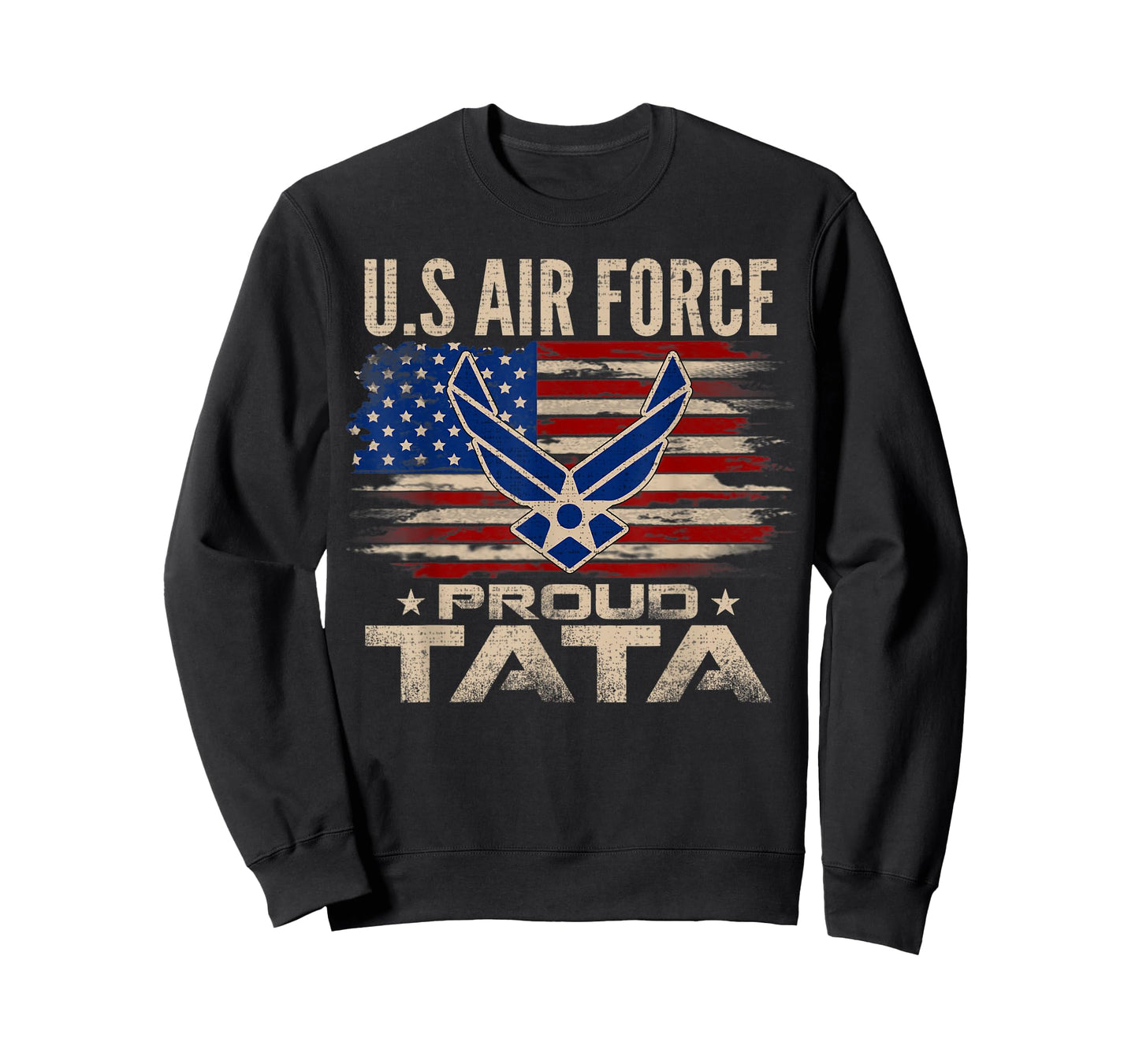 Vintage U.S Air Force Proud Tata With American Flag Women Kids Men T-Shirt
