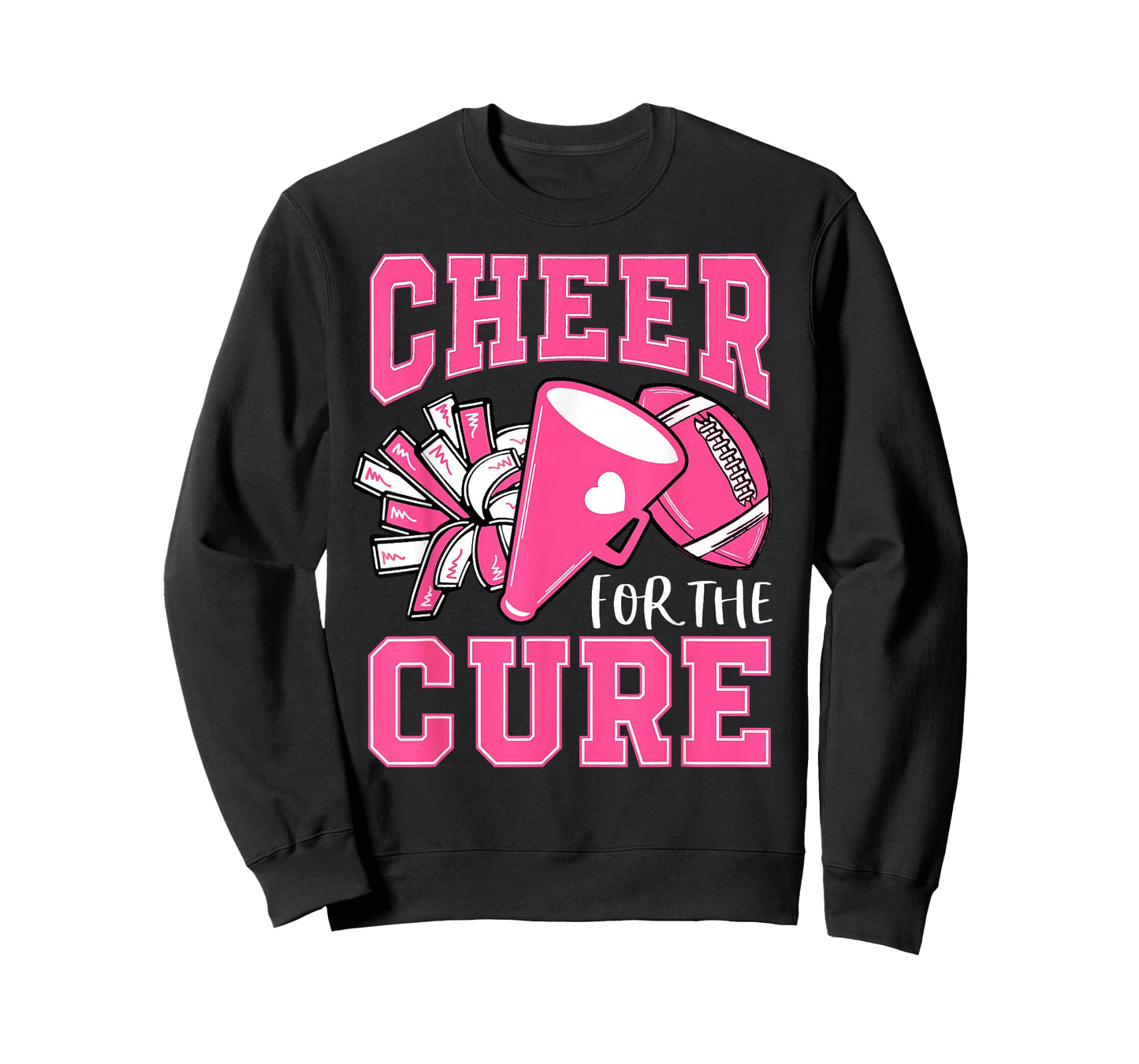 Cheer For The Cure Breast Cancer Awareness Cheerleader Funny T-Shirt