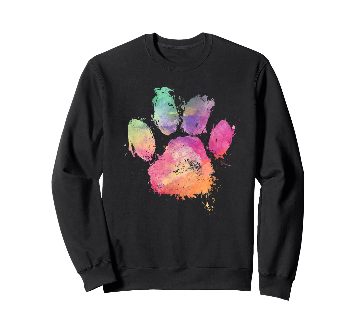 Cat Dog Paw Print Watercolor Rainbow Abstract Animal Lover T-Shirt