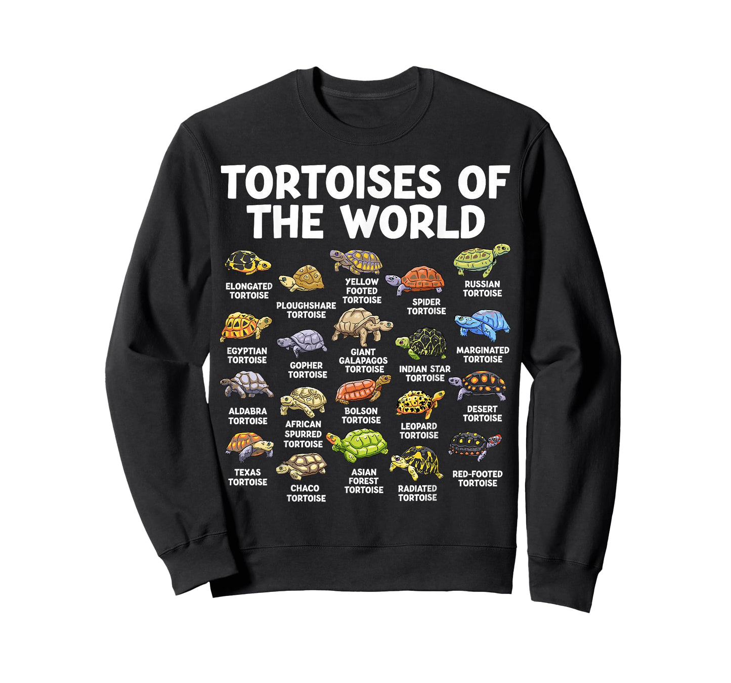 Tortoises of The World Kawaii Types of Turtles Funny Reptile T-Shirt
