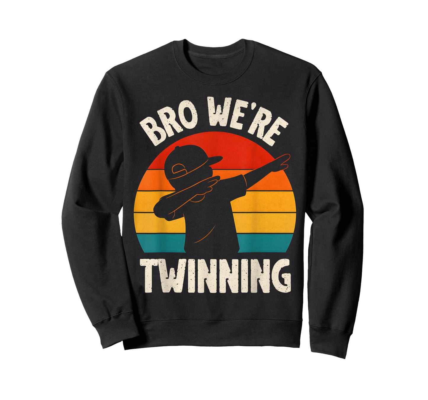 Bro We're Twinning Boys Twin Day Dabbing Kids Retro Matching T-Shirt
