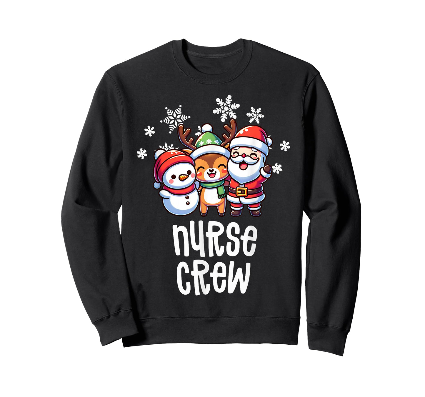 Christmas Nurse Crew Santa Snowman Holiday RN NICU PICU T-Shirt