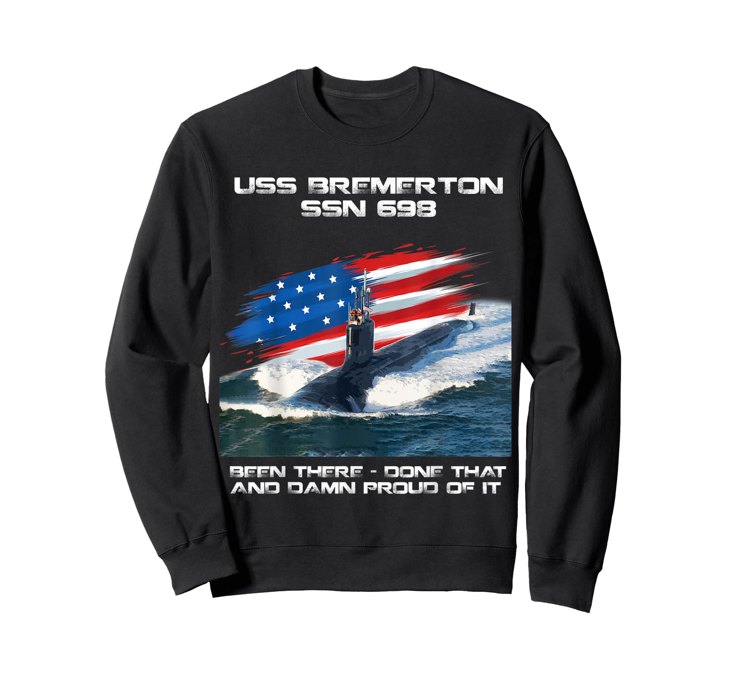 USS Bremerton SSN-698 American Flag Submarine Veteran Xmas T-Shirt
